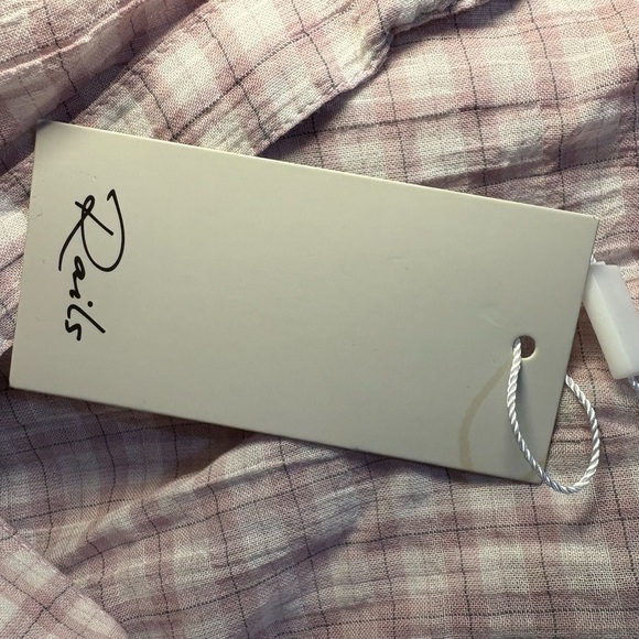 NWT Rails Women’s Alena Flutter Sleeve Soft Rose Check Top Blouse Summer - Picture 5 of 9